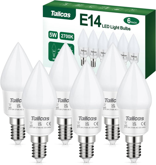 E14 LED lemputės 6vnt. 5W